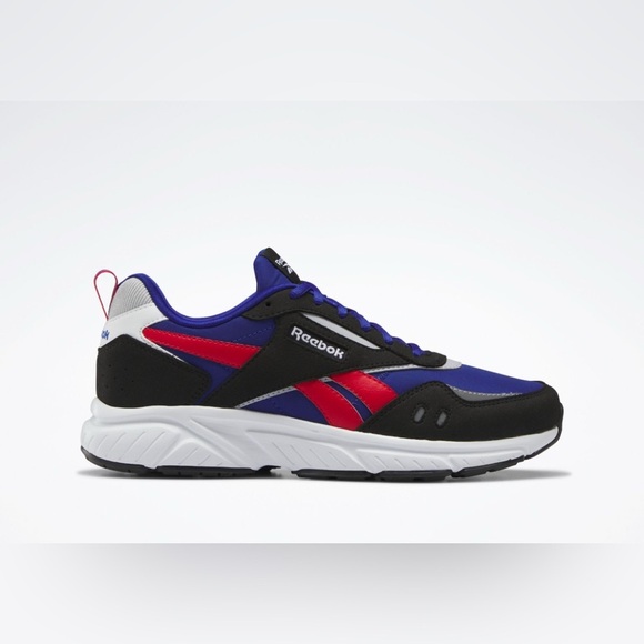 Reebok Turbo Restyle Sneaker Unisex Adults 10 Black/Cobalt/Vector Red Lace Up~ - Picture 2 of 12